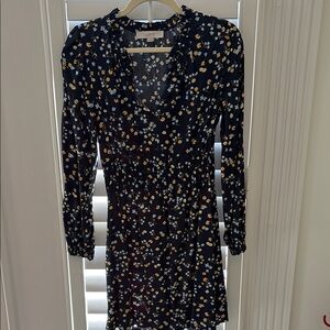 LOFT Floral Print Women's Dress - Navy and White